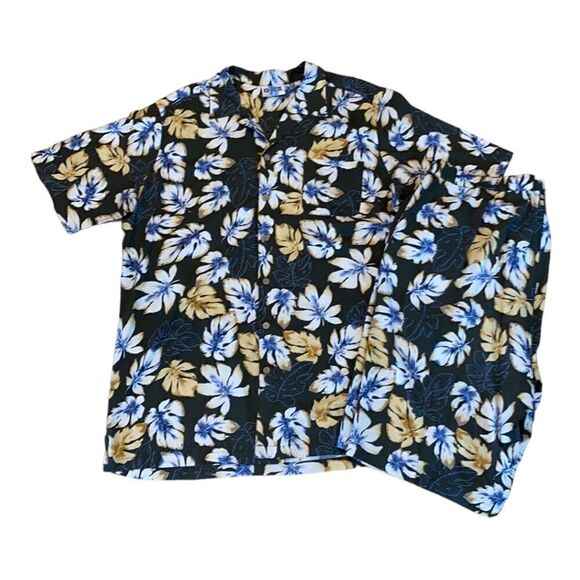 King Size Men’s Cabana Set Hawaiian Camp Shirt and Shorts Size 2X - Picture 2 of 13